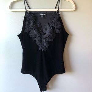 Black velvet bodysuit